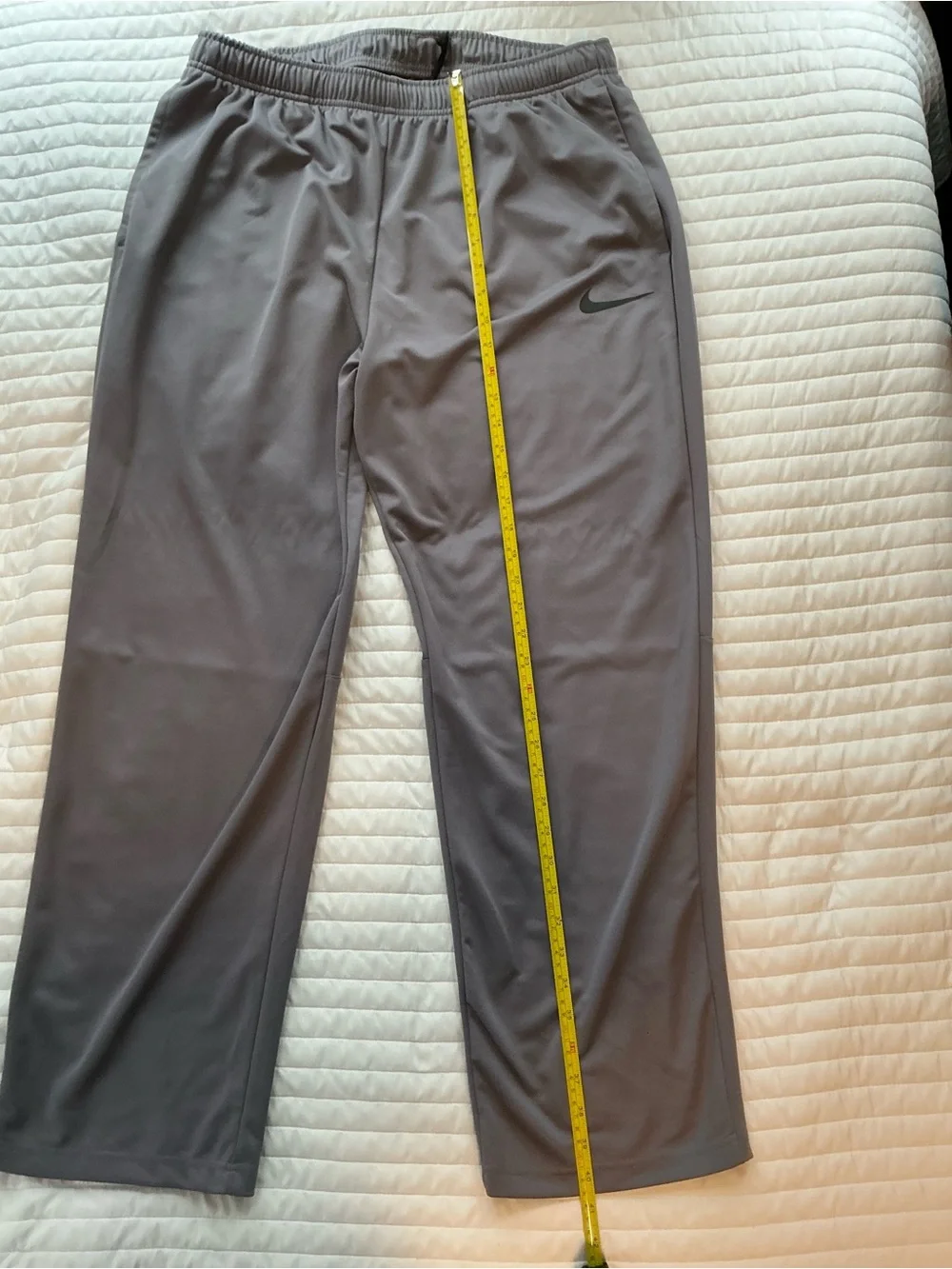 Nike Men’s Charcoal Gray Dri-FIT Track Pants with Swoosh